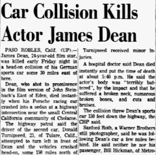 Image result for james dean car crash