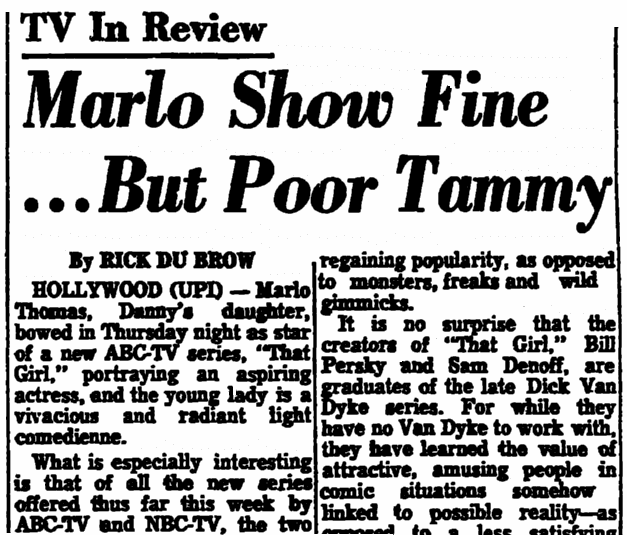 A review of "Star Trek," Trenton Evening Times newspaper article 9 September 1966