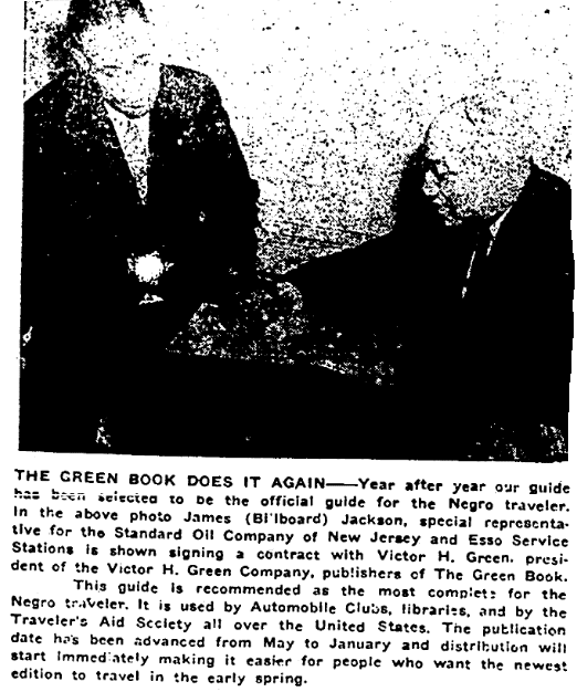 An article about "The Green Book," a guide for African American travelers back in the segregated Jim Crow days, Arkansas State Press newspaper article 7 March 1947
