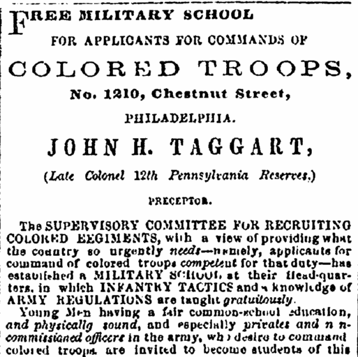 A newspaper recruitment ad for the U.S. Civil War, Washington Reporter newspaper advertisement 13 January 1864