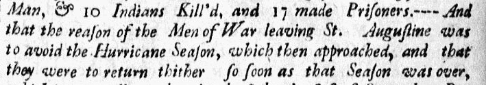 An article about hurricanes, American Weekly Mercury newspaper article 14 August 1740