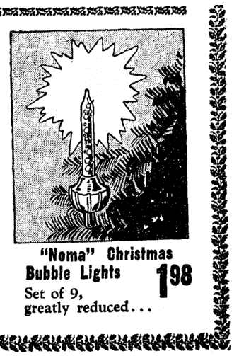 An ad for Christmas tree lights, Omaha World-Herald newspaper advertisement 14 December 1949