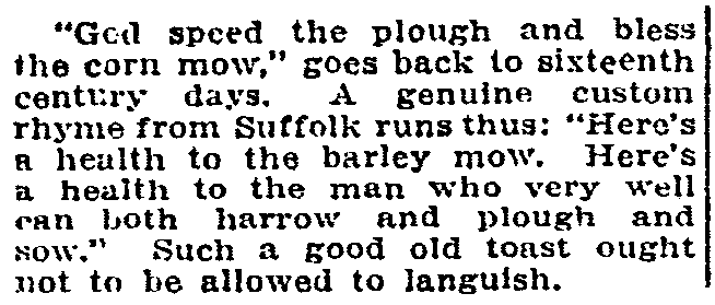 An article about the giving of toasts at gatherings, Idaho Statesman newspaper article 25 February 1912