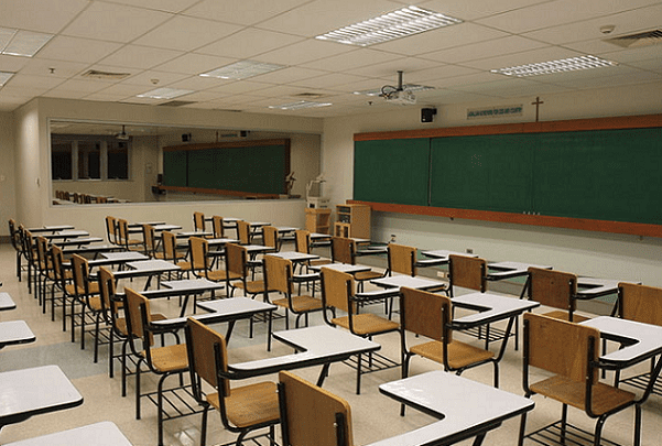 Photo: a classroom at the De La Salle University in Manila, Philippines. Credit: Malate269; Wikimedia Commons.