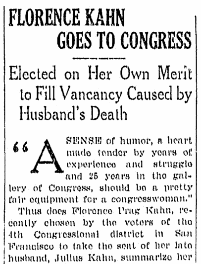 An article about Florence Kahn, Springfield Republican newspaper article 12 March 1925