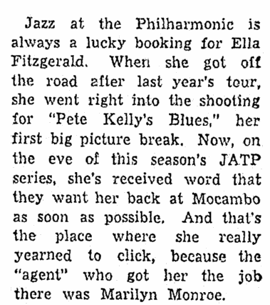 An article about Ella Fitzgerald, Greensboro Record newspaper article 19 September 1955