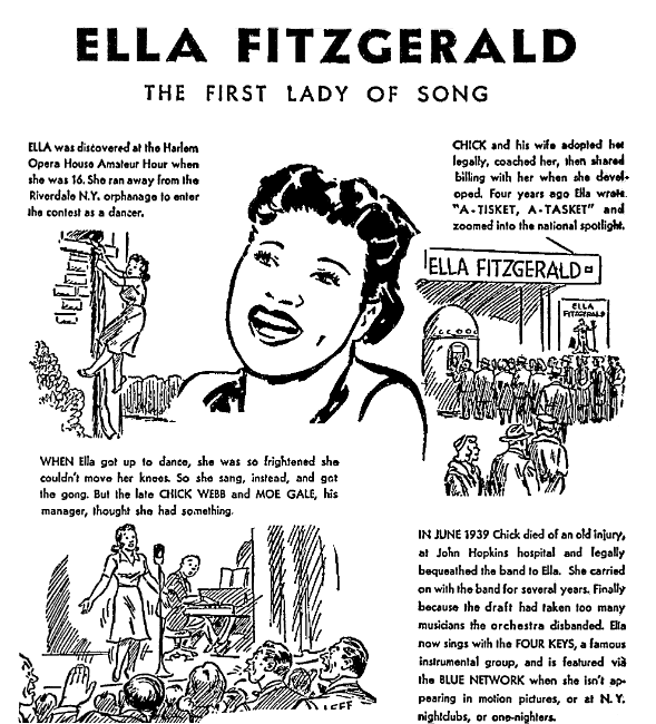 An article about Ella Fitzgerald, Los Angeles Tribune newspaper article 20 September 1943