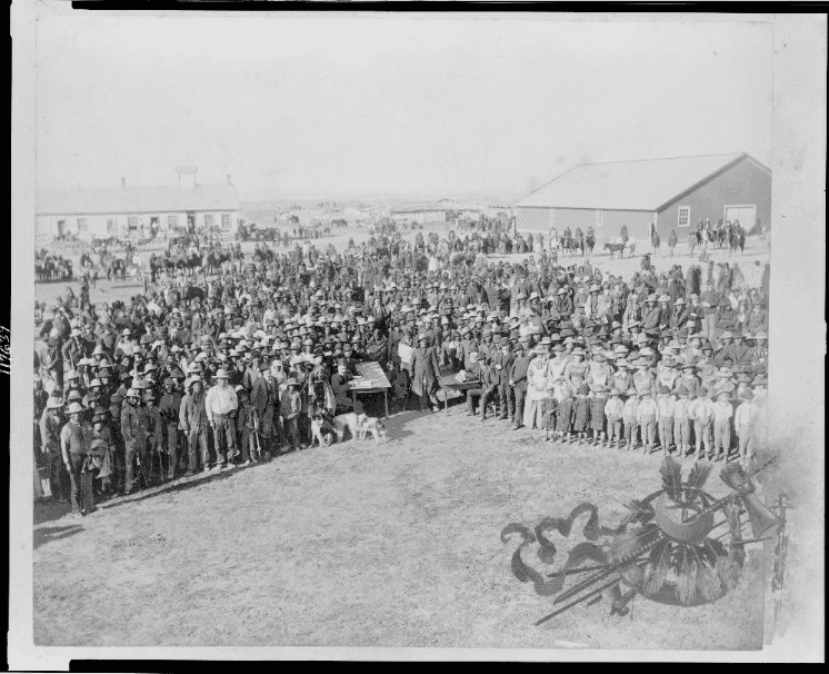 Photo: “Taking the Census at Standing Rock Agency, South Dakota” (c. 1880-1900)