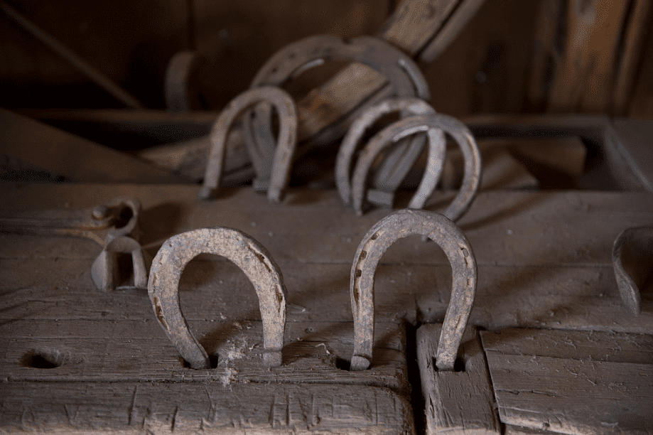 Photo: “Horseshoes at the Blacksmith Shop of the Buffalo Gap Historic Village in the Unincorporated Taylor County, Texas, Town of the Same Name, near Abilene” (1946)