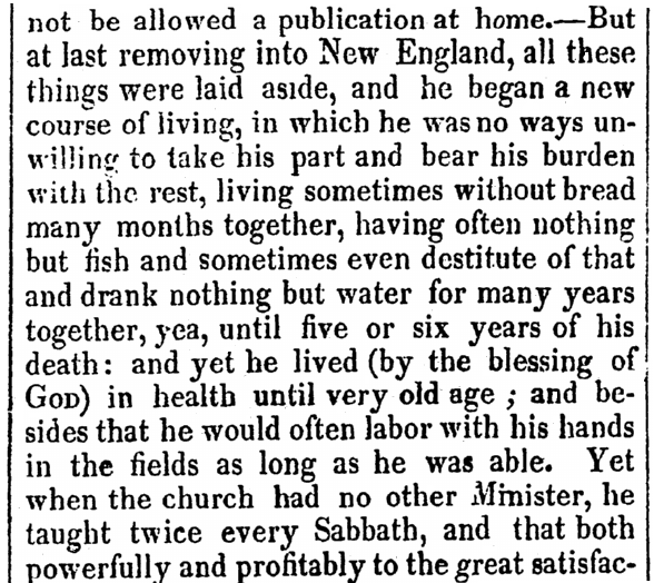 An article about Mayflower Pilgrim William Brewster, Old Colony Memorial newspaper article 16 August 1823