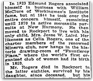 An article about Edmund Rogers, Evansville Courier and Press newspaper article 19 December 1920