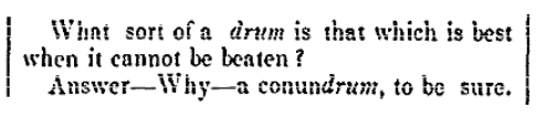 A riddle, Flag of Our Union newspaper article 12 May 1849