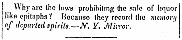 A riddle, Jerseyman newspaper article 19 September 1838