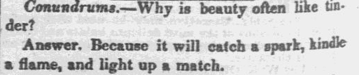 A riddle, Sun newspaper article 10 November 1837