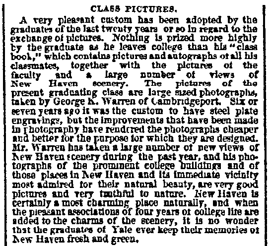 An article about school yearbooks, Boston Journal newspaper article 24 July 1868