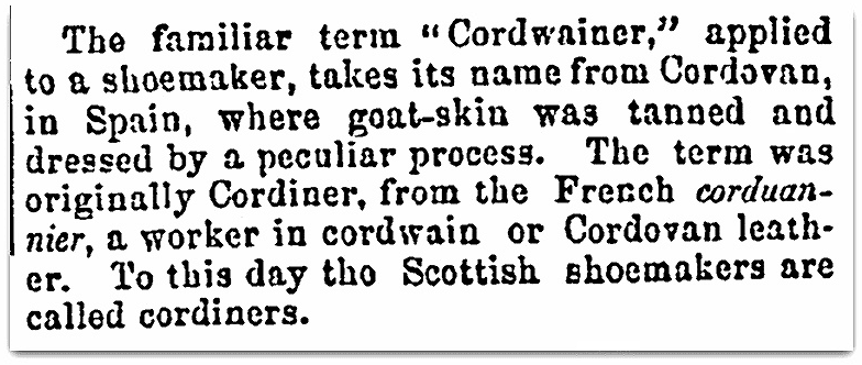 An article about cordwainers, Salem Observer newspaper article 3 March 1860