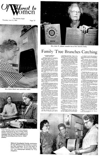 An article about genealogy, Wichita Eagle newspaper article 12 June 1969