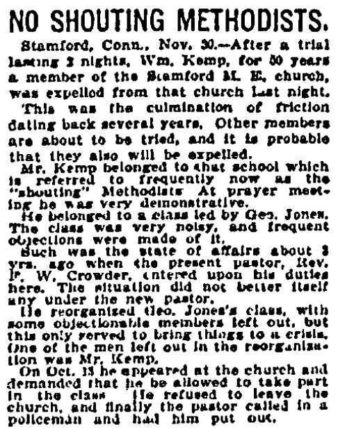 An article about William Kemp, Boston Daily Advertiser newspaper article 1 December 1899