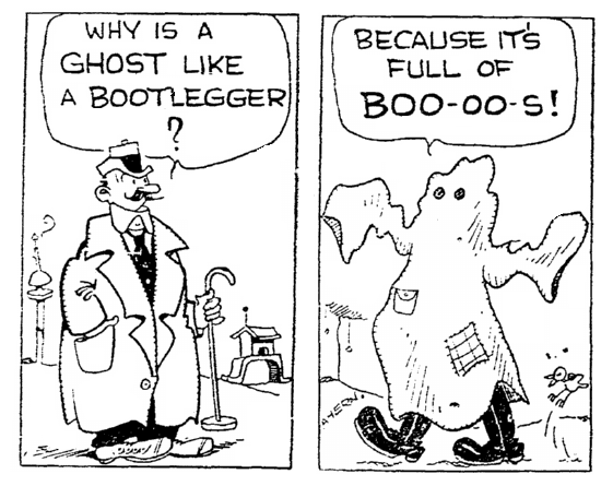 A Halloween joke, Greensboro Record newspaper cartoon, 4 March 1922