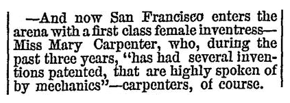 An article about Mary Carpenter, People’s Gazette newspaper article 18 January 1873