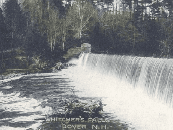 Photo: Whitcher's Falls, Dover, New Hampshire; from a c. 1910 postcard. Credit: Wikimedia Commons.