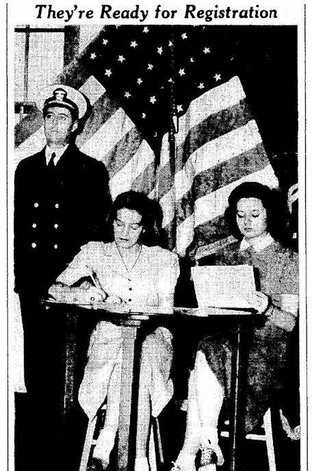 An article about draft registration for World War II, Times-Picayune newspaper article 16 October 1940