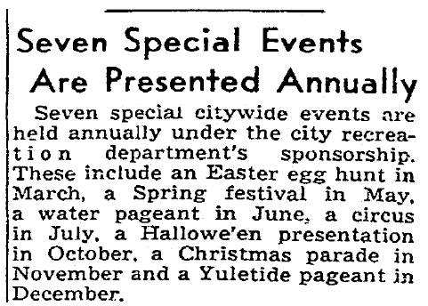 An article about parades and special events, Sacramento Bee newspaper article 29 August 1940