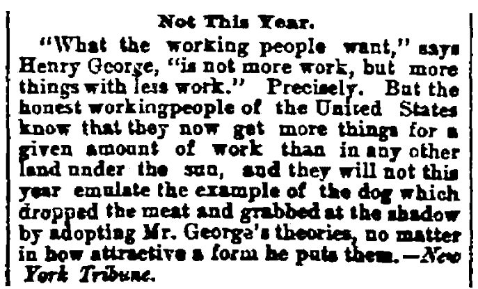 An article about a New Year's resolution, Cleveland Leader newspaper article 4 January 1887