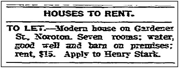 A real estate ad, Stamford Advocate newspaepr advertisement 12 May 1904