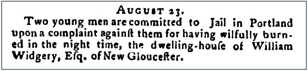 An article about William Widgery, Western Star newspaper article 31 August 1790