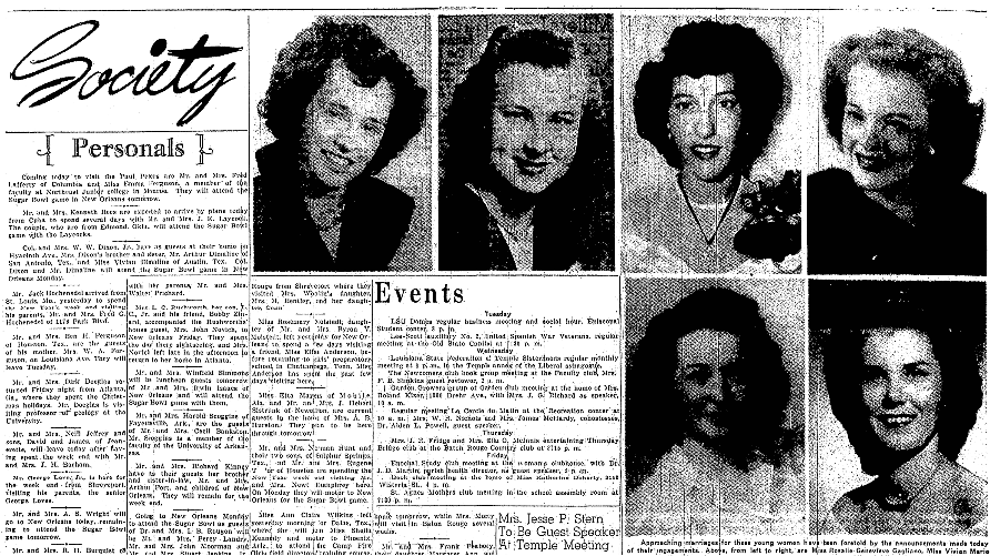 Engagement notices, Advocate newspaper article 1 January 1950