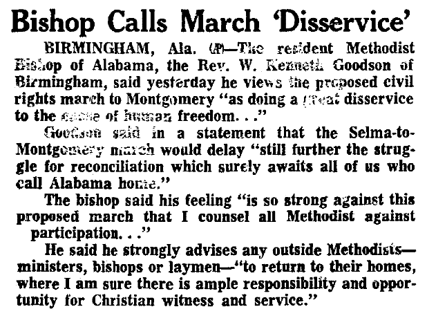 An article about the Selma-to-Montgomery civil rights march, Plain Dealer newspaper article 21 March 1965