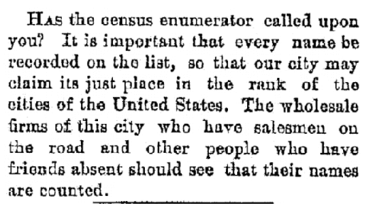 An article about the 1890 U.S. Federal Census, Plain Dealer newspaper article 18 June 1890