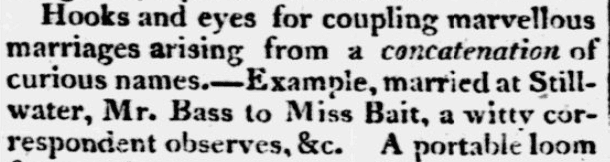 An article about curious and amusing names, Lynchburg Press newspaper article 9 July 1810