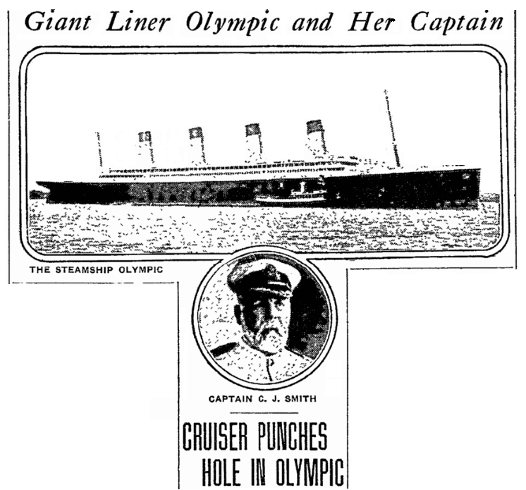 An article about the shipwreck of the Olympic, Philadelphia Inquirer newspaper article 21 September 1911