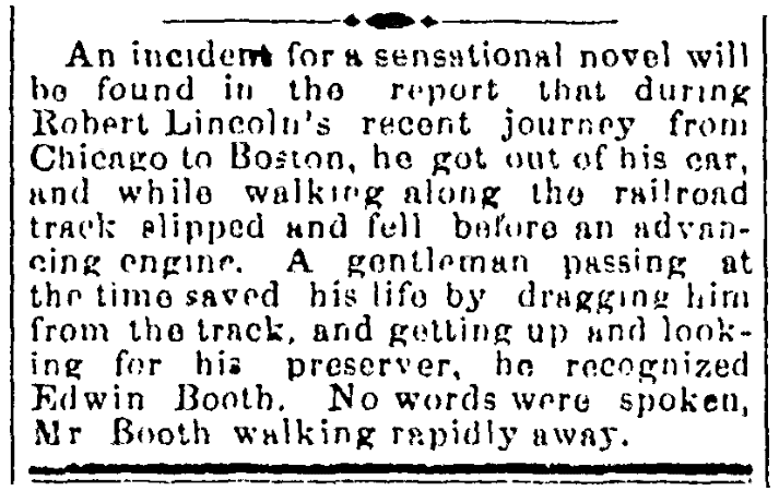 An article about Edwin Booth, Virginian-Pilot newspaper article 4 January 1869