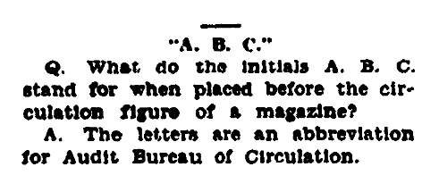 An article about an acronym, Arkansas Gazette newspaper article 9 September 1927