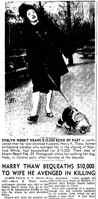 An article about Evelyn Nesbit, Boston Herald newspaper article 30 March 1947