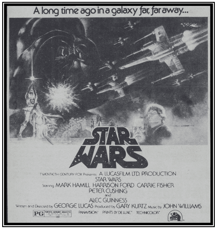 An ad for the movie "Star Wars," Daily Northwestern newspaper advertisement 13 May 1977