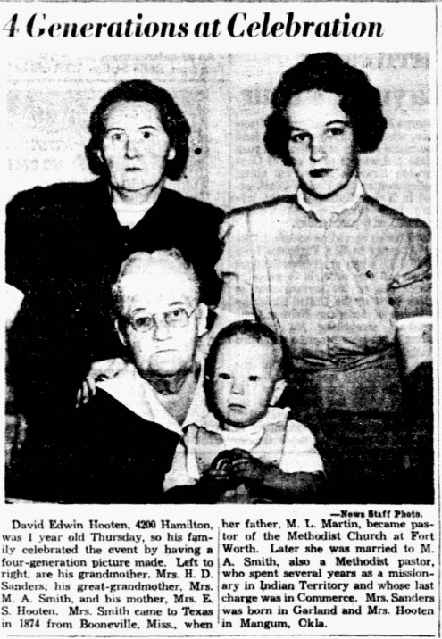 An article about a family reunion, Dallas Morning News newspaper article 5 May 1939