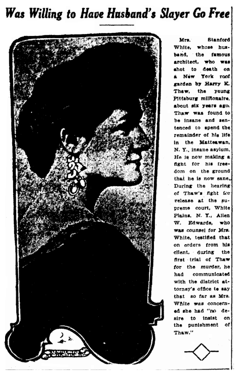 An article about the family of Stanford White, Salt Lake Telegram newspaper article 19 July 1912