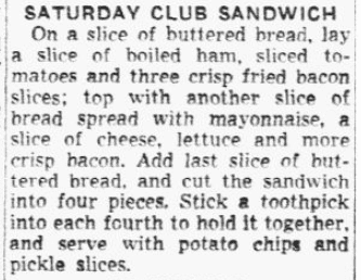 A bacon recipe, Dallas Morning News newspaper article 25 March 1952