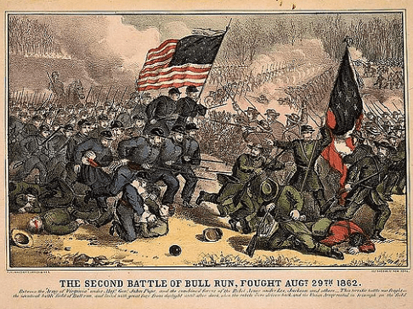 Illustration: "The second battle of Bull Run," by Currier & Ives. Credit: Library of Congress, Prints and Photographs Division.