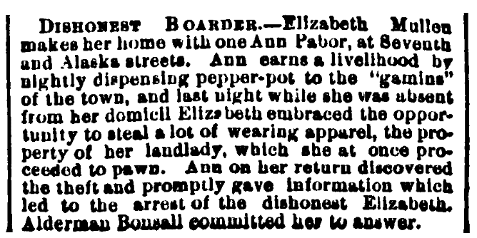 An article about Pepper Pot soup, Evening Telegraph newspaper article 26 January 1871