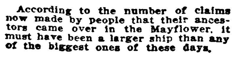 A genealogy joke, El Paso Herald-Post newspaper article 13 January 1912