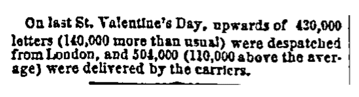 An article about Valentine's Day, San Francisco Bulletin newspaper article 15 April 1864