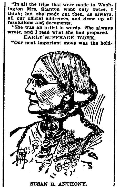 An article about Susan B. Anthony, St. Louis Republic newspaper article 2 November 1902