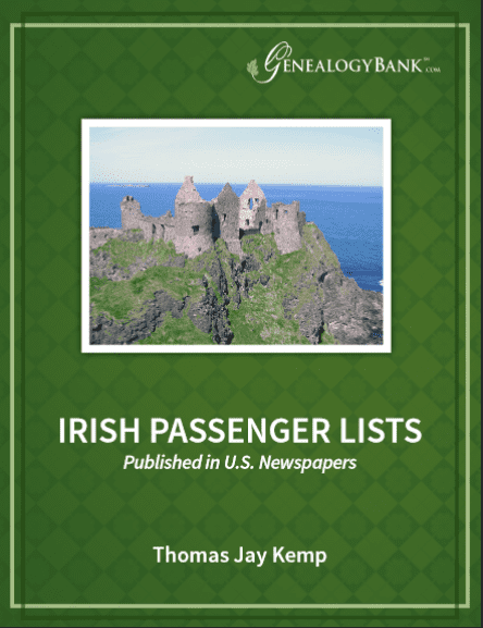 Photo: cover of the "Irish Passenger Lists" ebook