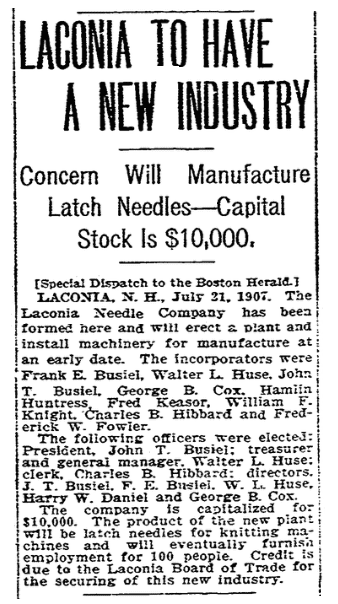 An article about Walter Huse, Boston Herald newspaper article 22 July 1907