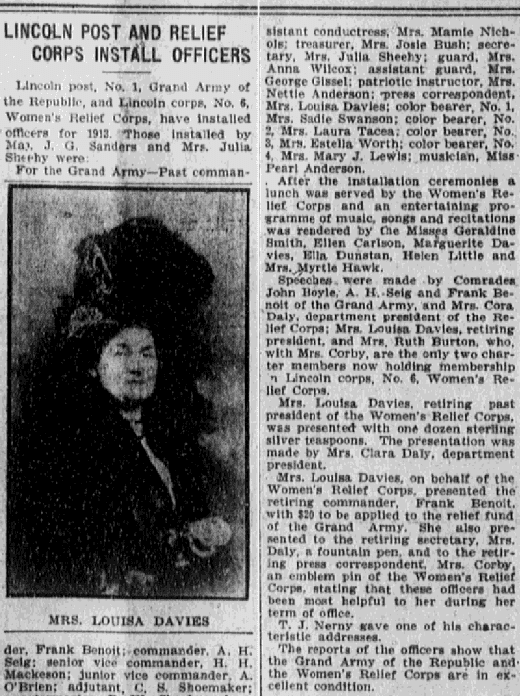 An article about the Grand Army of the Republic, Anaconda Standard newspaper article 14 January 1913